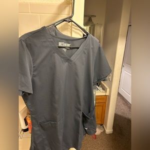 Gray scrub top